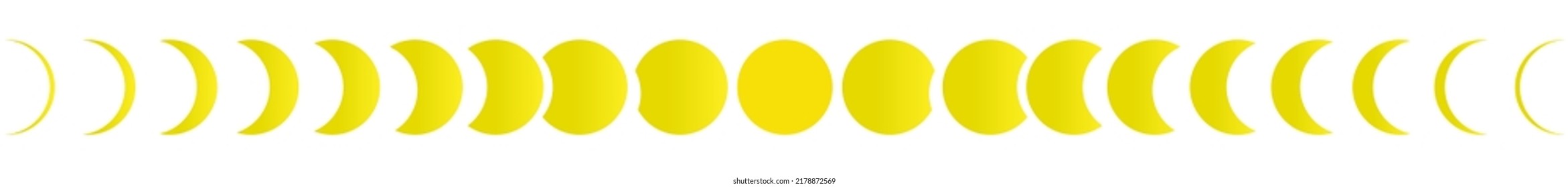 Mondphasen Astronomie-Symbol setzt gelbe Farbe.
