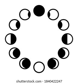 Moon Phases Astronomy Isolated On Backround Stock Vector (Royalty Free ...