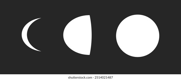 moon phases with black background	
