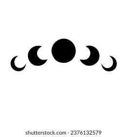 Moon phases blck colour design