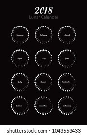 moon phases calendar vector