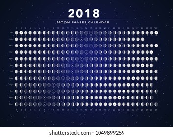 Moon phases calendar vector