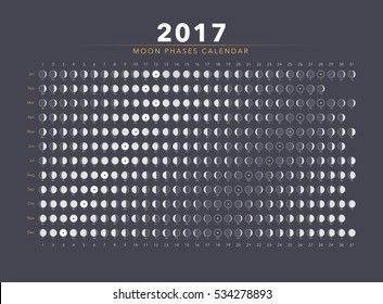 vector calendario de fases lunares