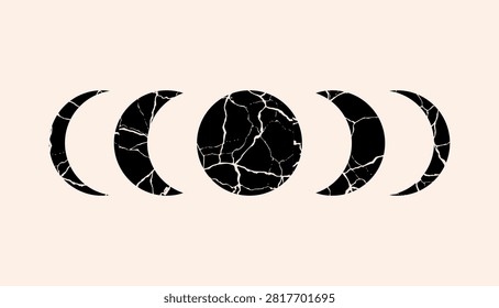 Fases lunares Plantilla diseño