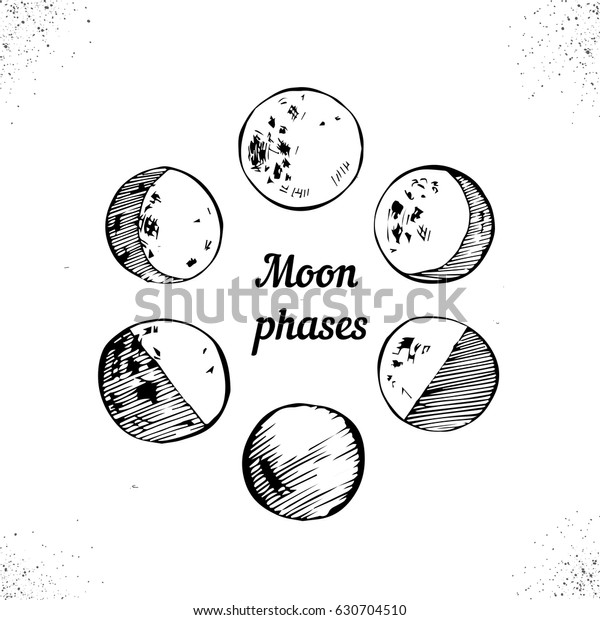 Moon Phases Circle Stock Vector (Royalty Free) 630704510