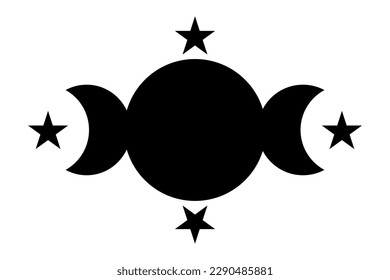Moon phases flat icon illustration isolated on white background.