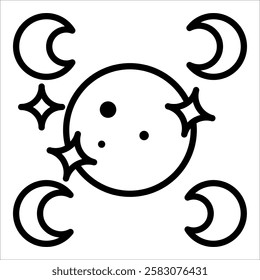 Moon Phases Icon Element For Design