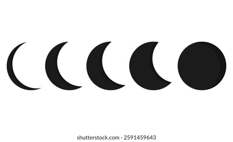 Moon phases icon isolated on white background.