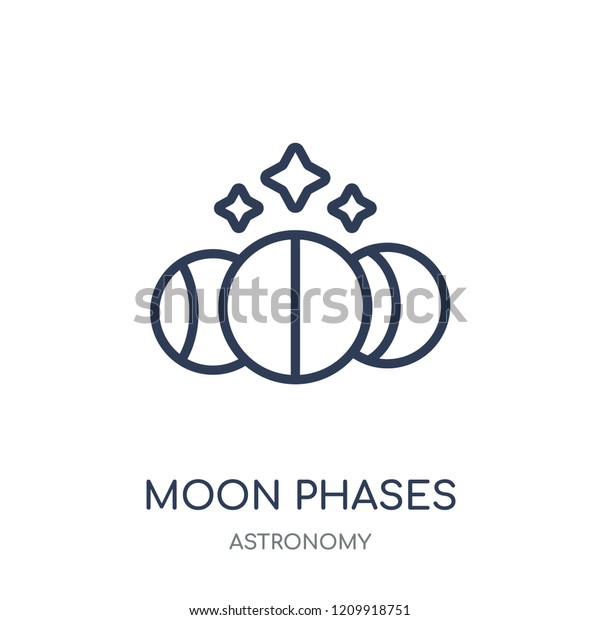 Moon phases icon. Moon phases linear symbol\
design from Astronomy\
collection.