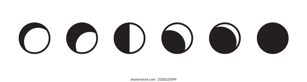 Moon phases icon. Lunar cycle symbol