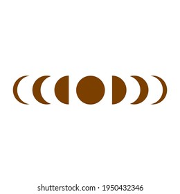 Moon phases icon night space astronomy and nature moon phases sphere shadow. The whole cycle from new moon to full moon