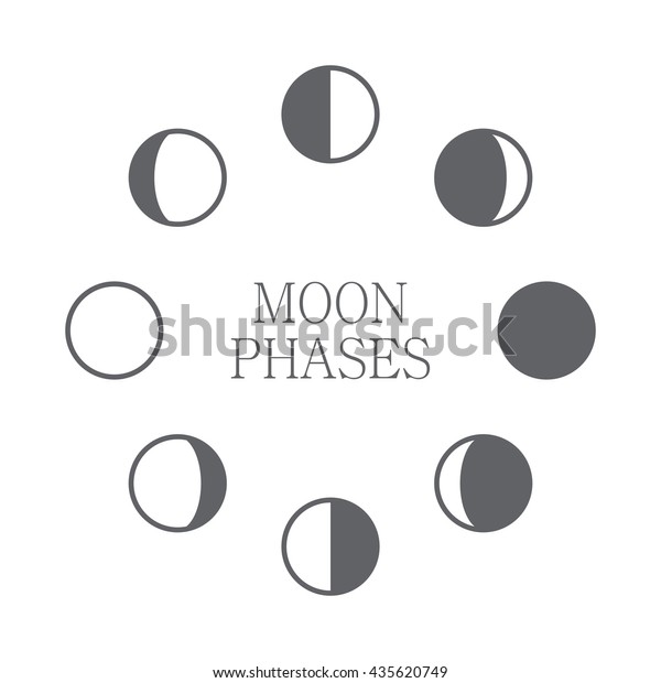 Moon Phases Icon Night Space Astronomy Stock Vector (Royalty Free ...