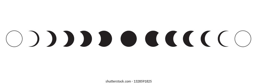 Moon phases icon on white background. Vector Illustration