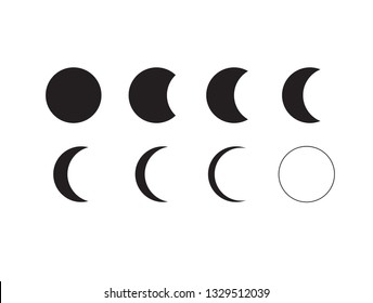 Moon phases icon on white background. Vector Illustration