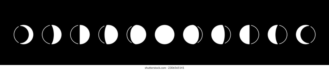 Moon phases icon set Illustration