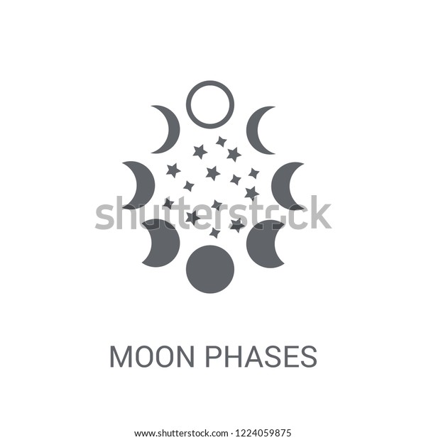Moon phases icon. Trendy Moon\
phases logo concept on white background from Astronomy collection.\
Suitable for use on web apps, mobile apps and print\
media.