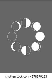 Moon phases icon, Vector