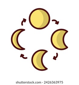 Moon Phases icon vector stock illustration
