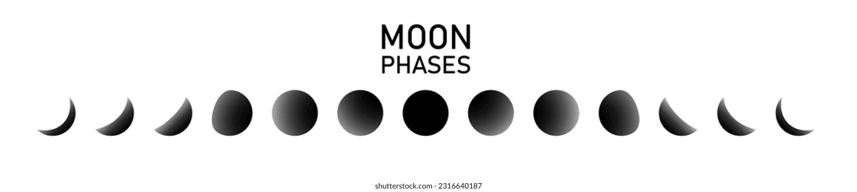 Moon phases icon moon phases. The whole cycle from new moon to full moon. icon vector