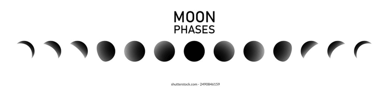 Moon phases icon moon phases. The whole cycle from new moon to full moon. icon vector