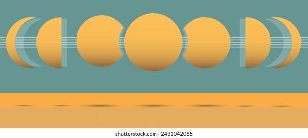 Moon phases icons. Astronomy lunar phases. Whole cycle from new moon to full moon.