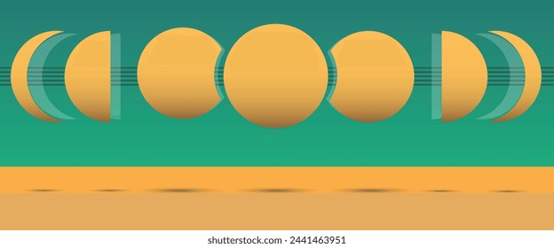 Moon phases icons. Astronomy lunar phases. Whole cycle from new moon to full moon.	