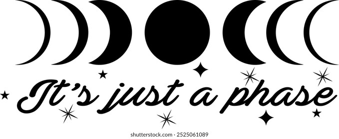 Moon Phases It's Just a Phase Digital EPs Vector graphics File