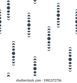 Fases lunares de un vector minimalista sin fisuras. Resumen de la huella espiritual bohemia geométrica. Fondo pulmonar celestial oculto y esotérico.