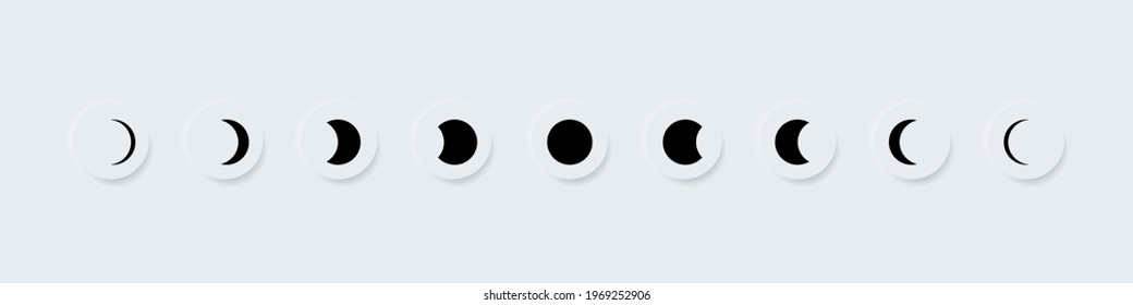 Moon phases modern icon illustration isolated on background. Vector EPS 10