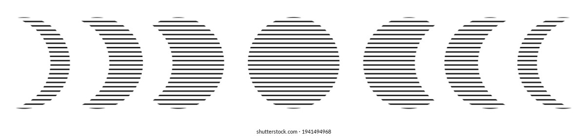 Moon phases. Monochrome vector illustration.