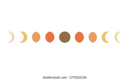 moon phases with neutral colors bohemian style