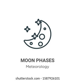 Moon phases outline vector icon. Thin line black moon phases icon, flat vector simple element illustration from editable meteorology concept isolated on white background