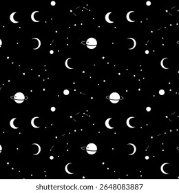 Fases da Lua Padrão em Astronomia Estilo Céu Noturno para Uso Espacial ou Científico
