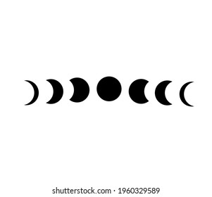 Moon phases. A simple vector illustration with the full moon, crescent moon.