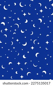 Moon phases, stars and sprinkles vector seamless pattern. Astronomy vector fashion print. Modern textile design. Astrology and magic simple fabric print. Contemporary surface design.
