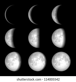 Fases lunares. Vector.