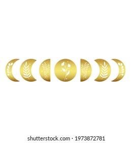 Moon phases vector, Celestial  designs with moon phase,  boho vector, bohemian print for shirt,  phase of the moon
