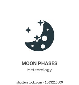 Moon phases vector icon on white background. Flat vector moon phases icon symbol sign from modern meteorology collection for mobile concept and web apps design.