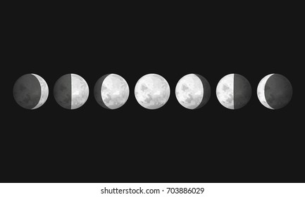 moon phases vector illustration