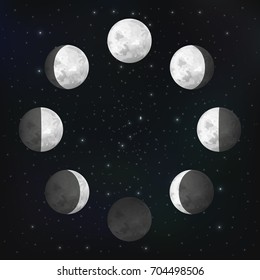 ilustración vectorial de fases lunares