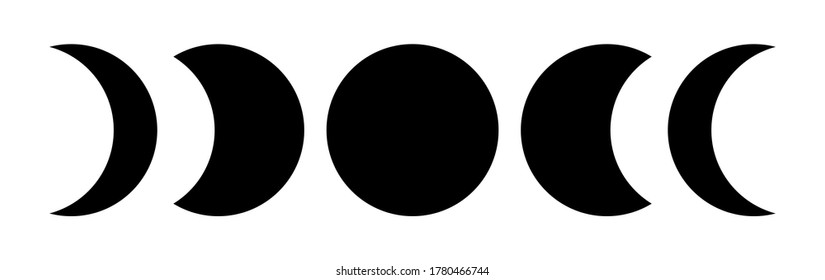 Moon phases. Vector illustration. Web icon.Moon phases. Vector illustration. Web icon.