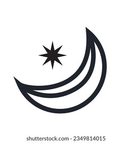 moon pictogram magic element design isolated white background