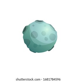 Moon planet cartoon vector illustration. Space element for computer game, book for kids.