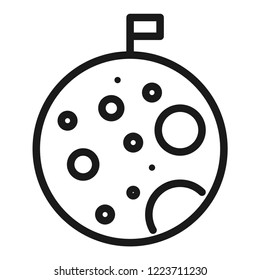Moon, planet exploration. Line vector. Isolate on white background. 