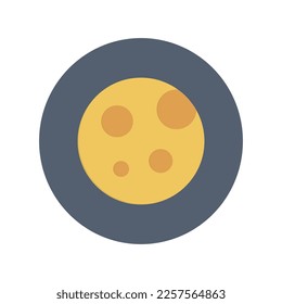Moon, planet icon, Flat vector illustration for web and mobile interface, EPS 10