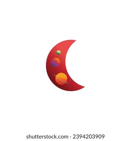 moon planet icon webs design vector color illustration