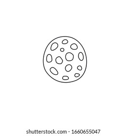 Moon, planet, satellites, space object. Design element, icon on the theme of cosmos, UFO. Doodle vector illustration