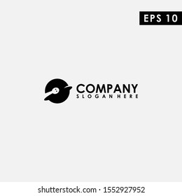 Moon Planet Of Snake Logo Design Modern Vector Template. Snake Icon. Vector Illustration
