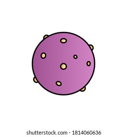 Icono de vector de degradado de color de la luna, el planeta, el espacio