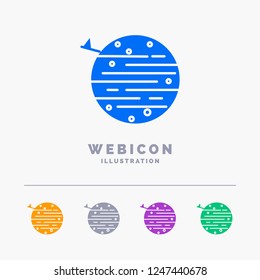 moon, planet, space,  earth 5 Color Glyph Web Icon Template isolated on white. Vector illustration